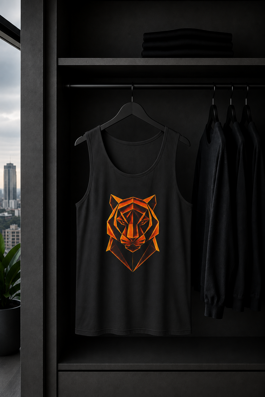 Origami Tiger Head Tank Top. Inner Power Instinct Tank Top