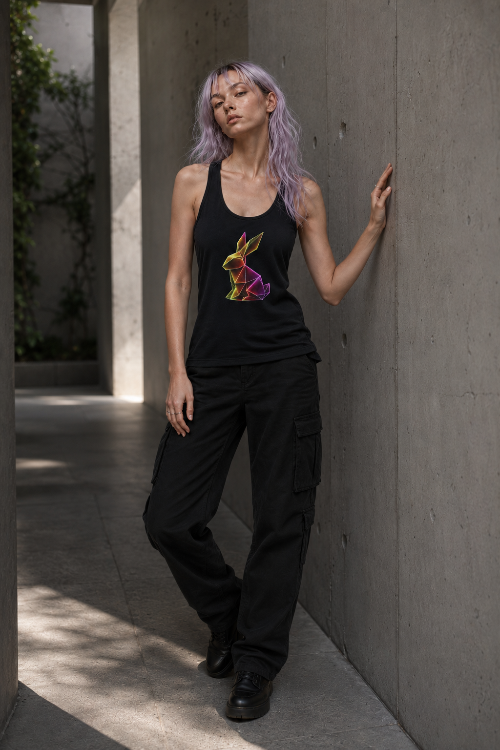 Origami Rabbit Racerback Tank