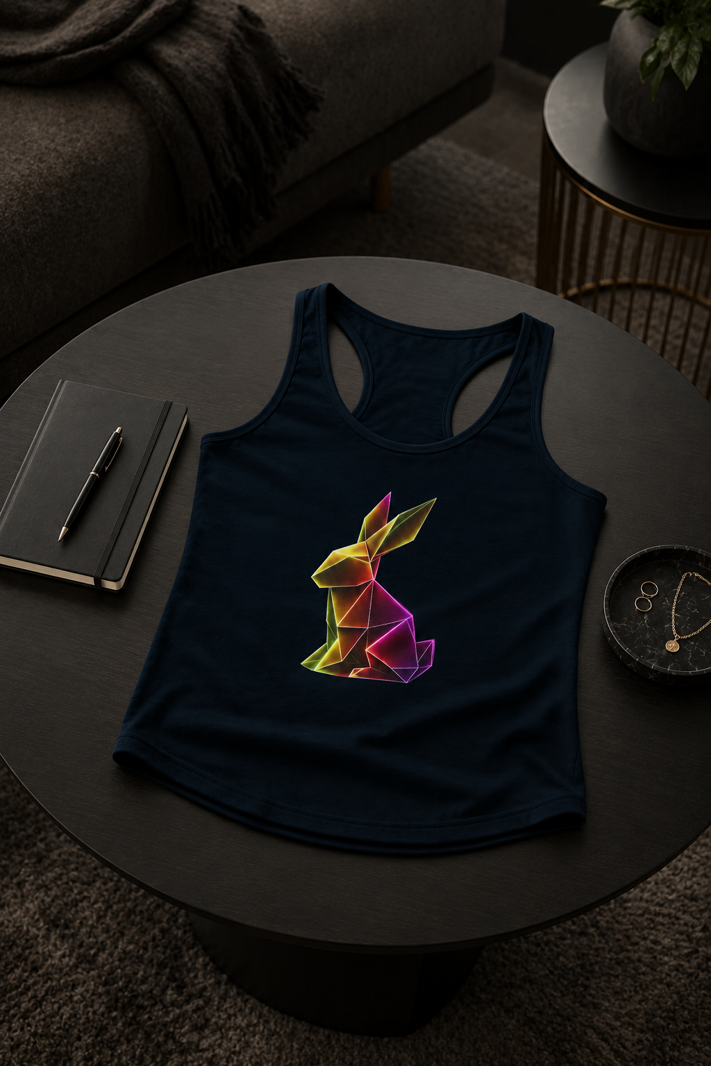 Origami Rabbit Racerback Tank