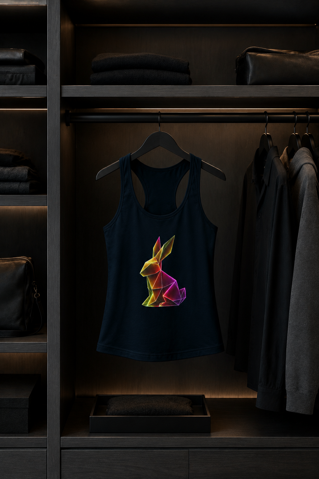 Origami Rabbit Racerback Tank