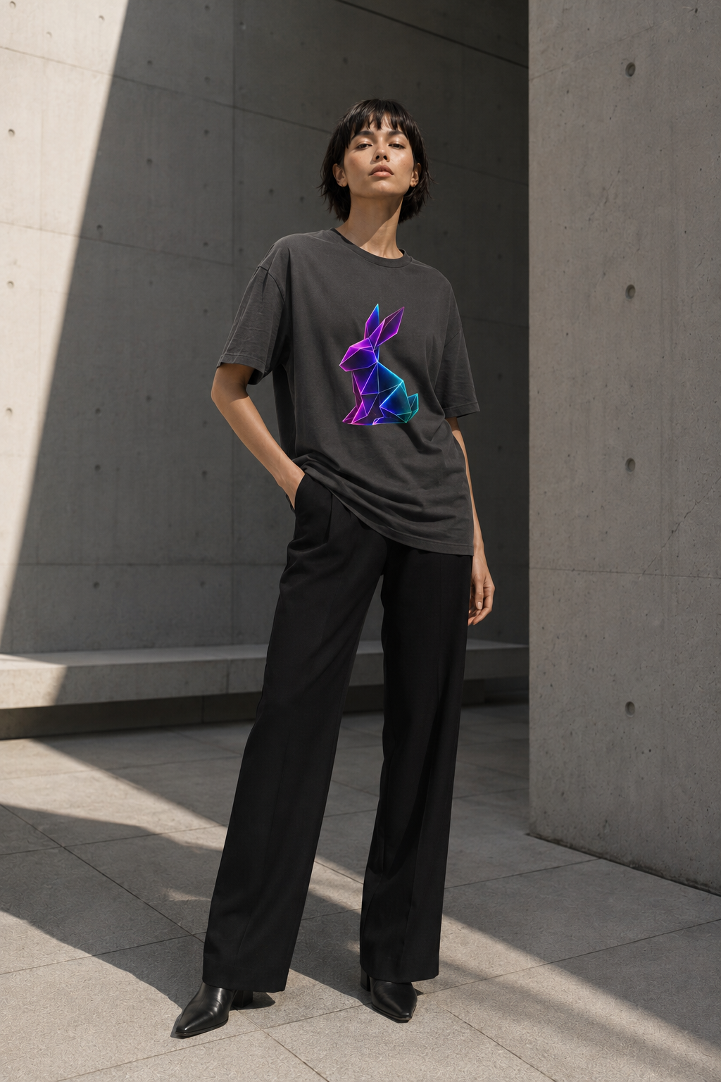 Origami rabbit T-shirt. Initiative Instinct Tee