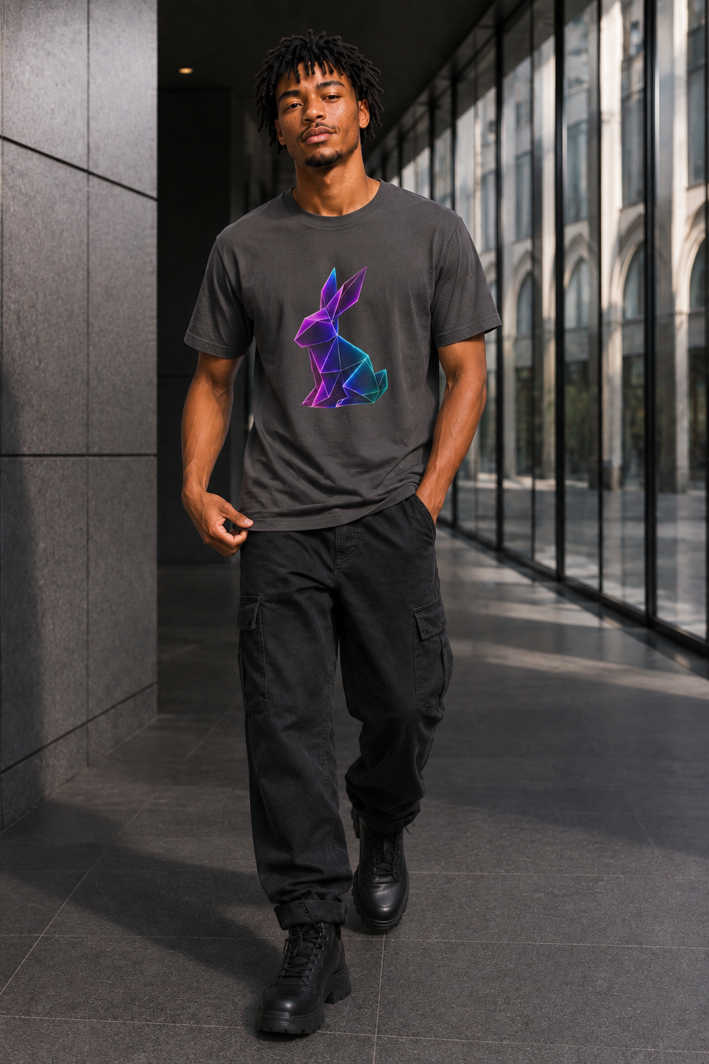 Origami rabbit T-shirt. Initiative Instinct Tee