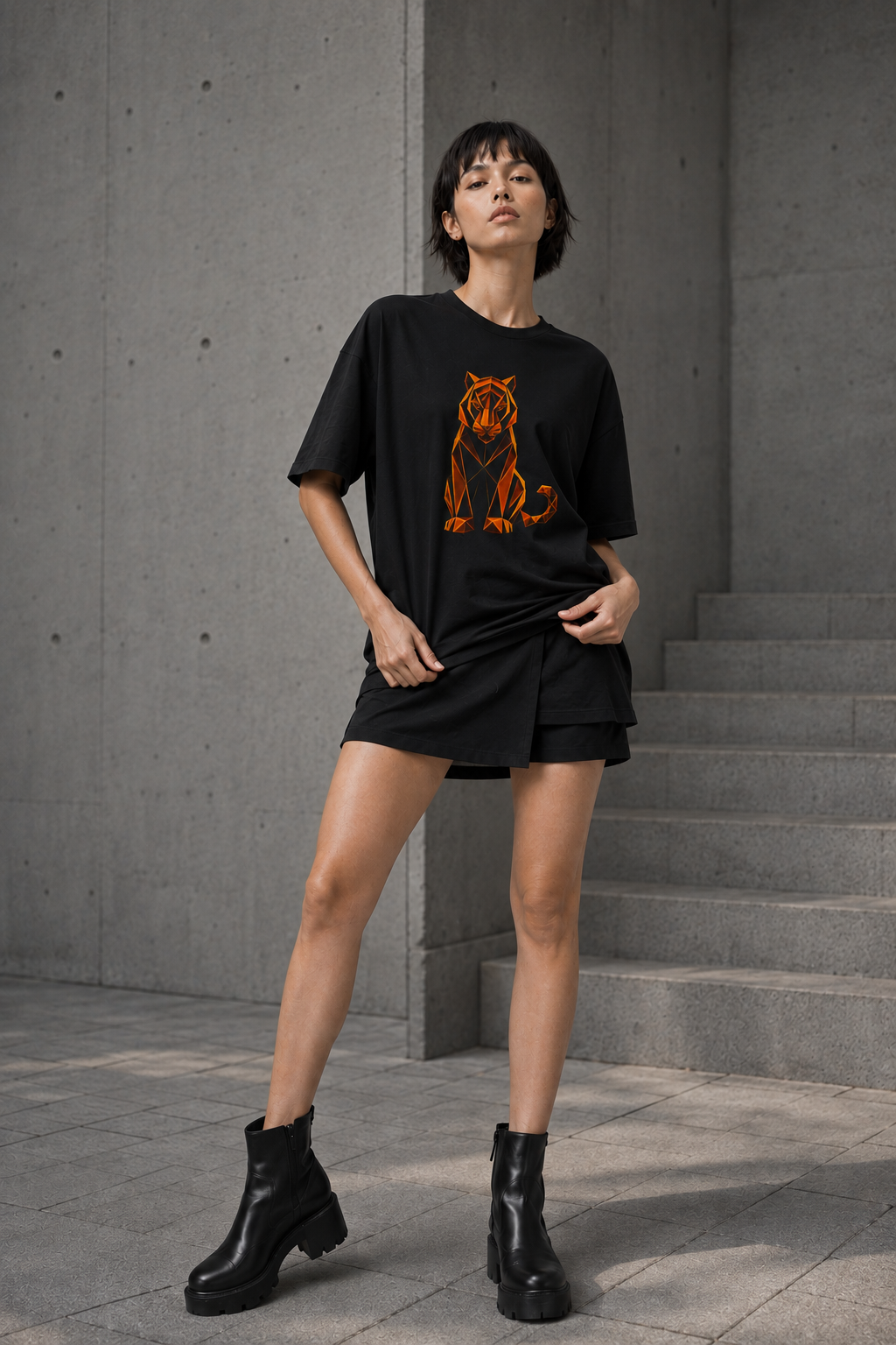 Origamy Tiger T-Shirt. Inner Power Instinct Tee