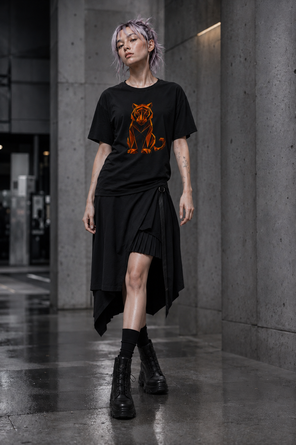 Origamy Tiger T-Shirt. Inner Power Instinct Tee