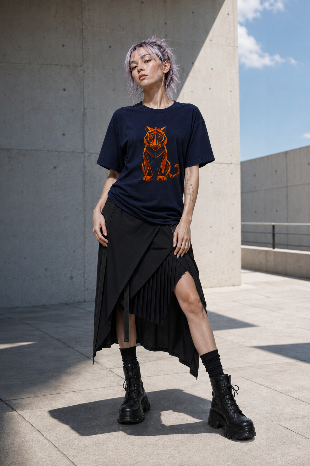 Origamy Tiger T-Shirt. Inner Power Instinct Tee