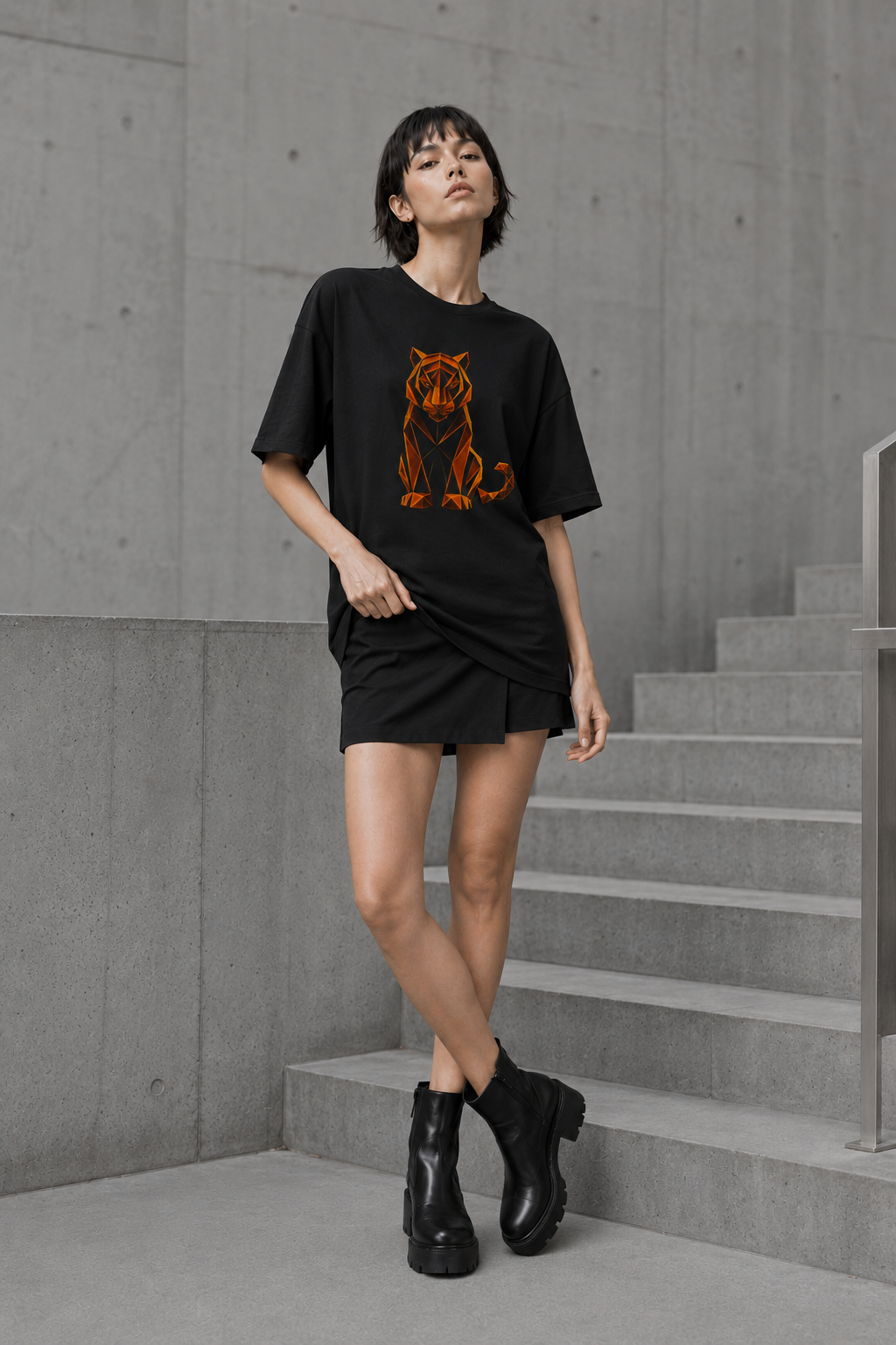 Origamy Tiger T-Shirt. Inner Power Instinct Tee