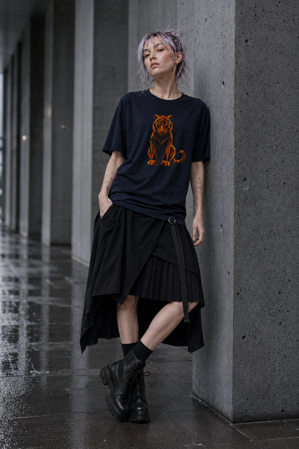 Origamy Tiger T-Shirt. Inner Power Instinct Tee