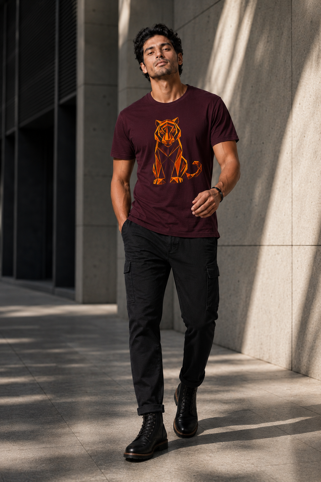Origamy Tiger T-Shirt. Inner Power Instinct Tee