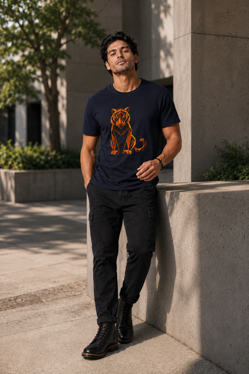 Origamy Tiger T-Shirt. Inner Power Instinct Tee
