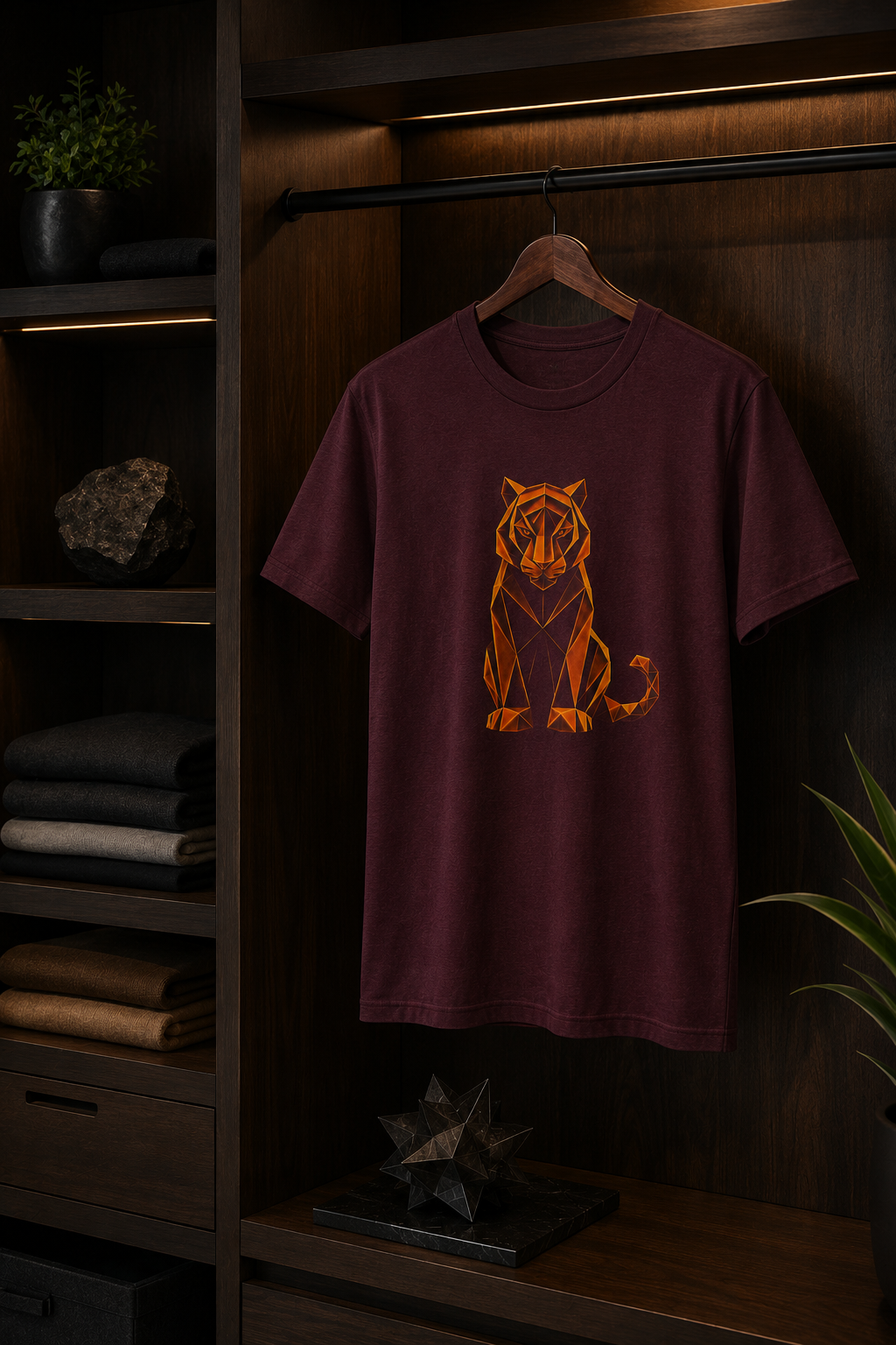 Origamy Tiger T-Shirt. Inner Power Instinct Tee