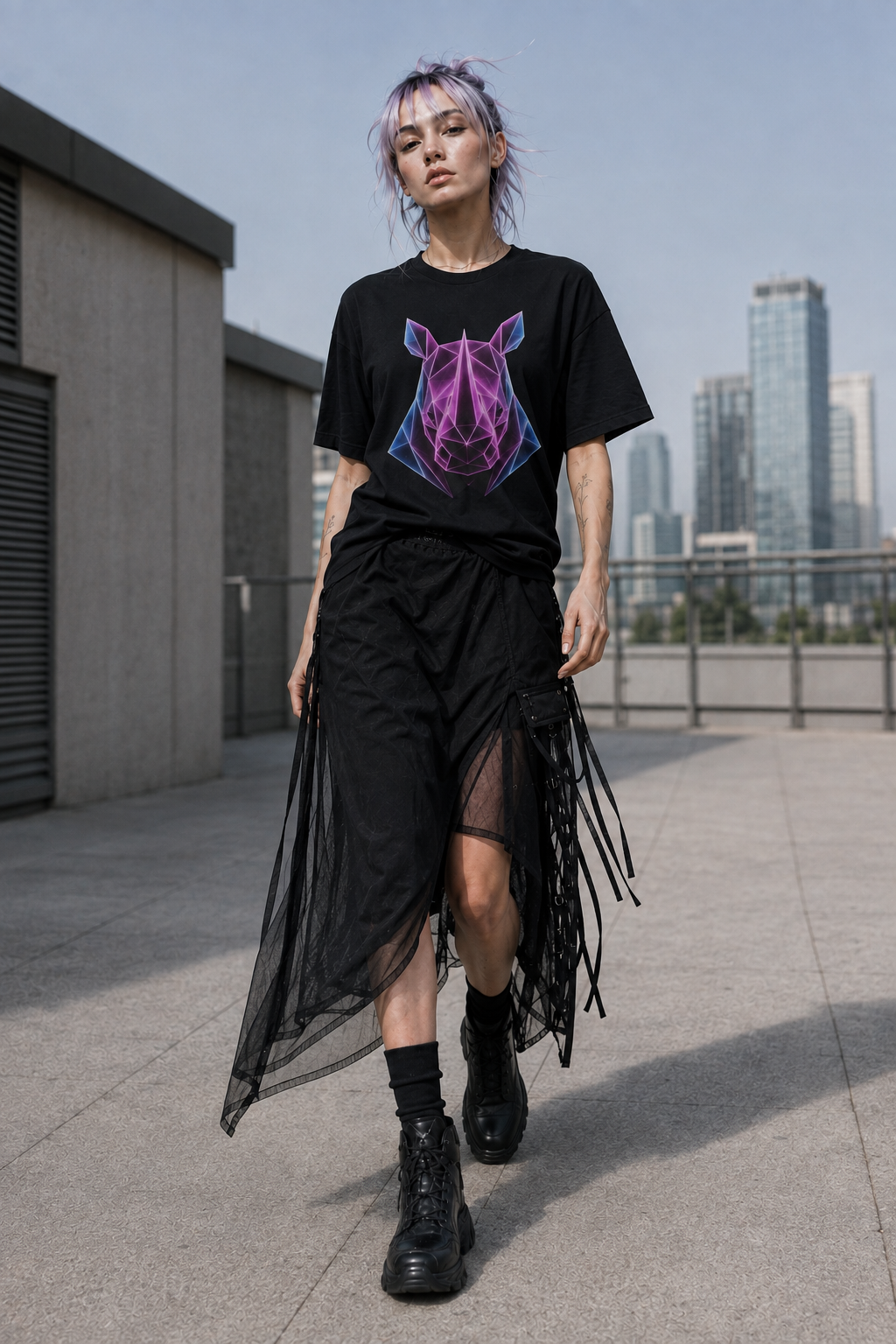 Origami Rhino T-Shirt | Resilience Instinct Tee