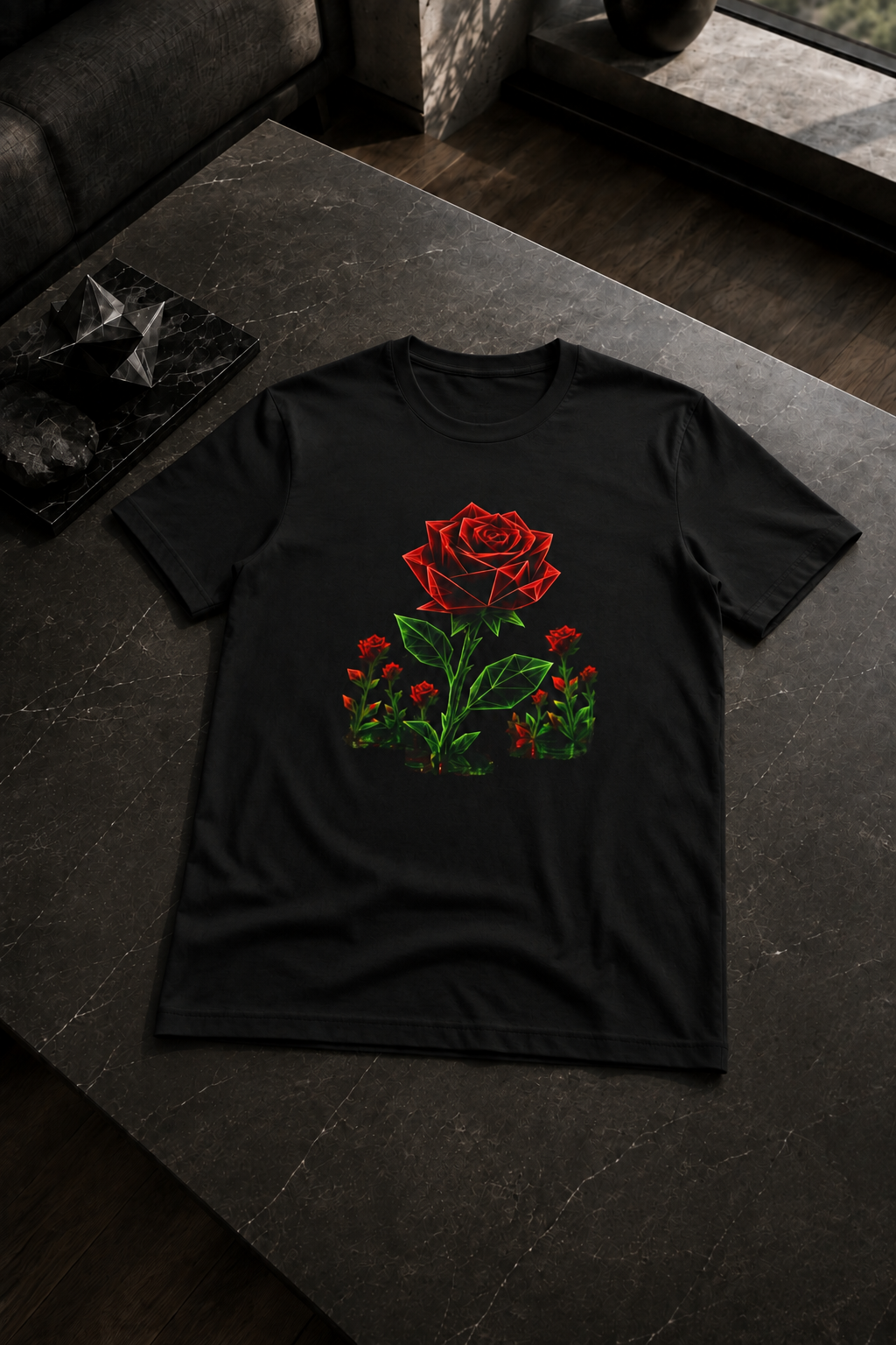 Origami Rose T-Shirt. Vulnerability Instinct Tee