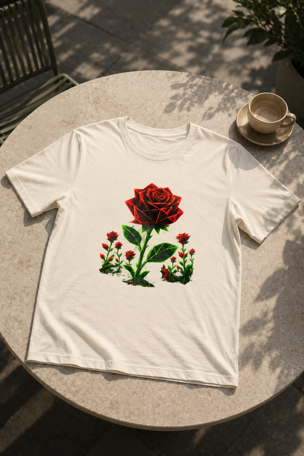 Origami Rose T-Shirt. Vulnerability Instinct Tee