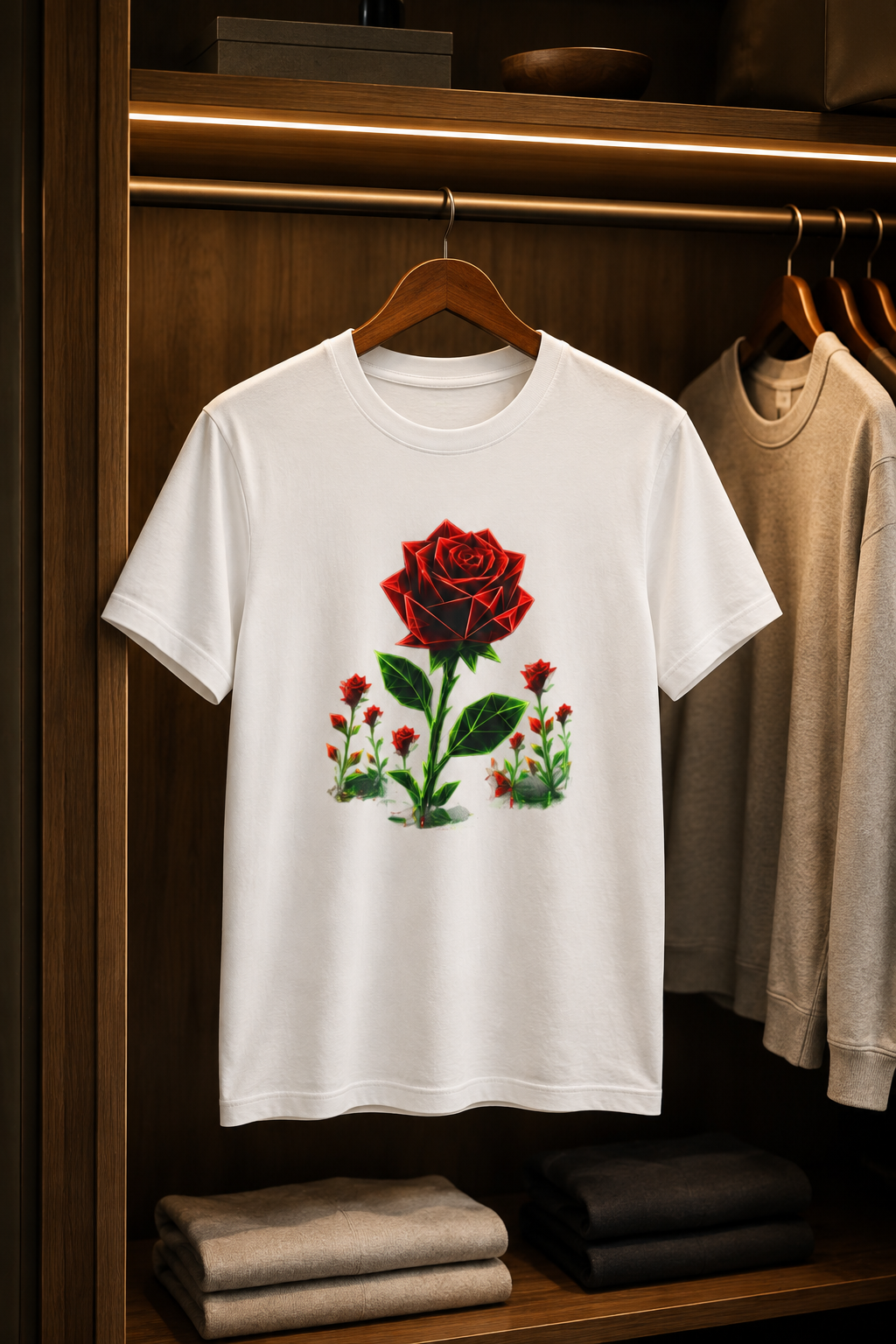 Origami Rose T-Shirt. Vulnerability Instinct Tee