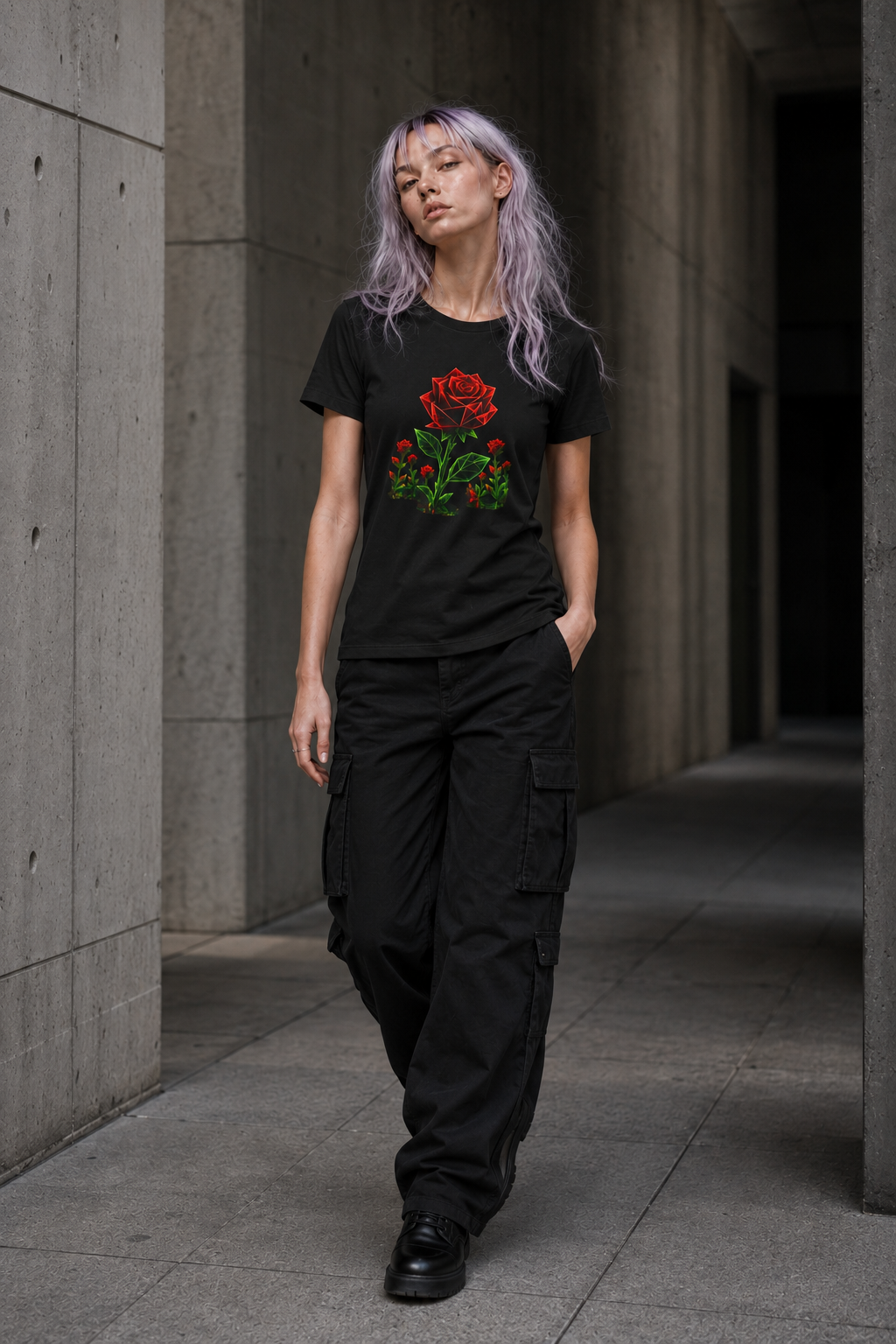 Origami Rose T-Shirt. Vulnerability Instinct Tee