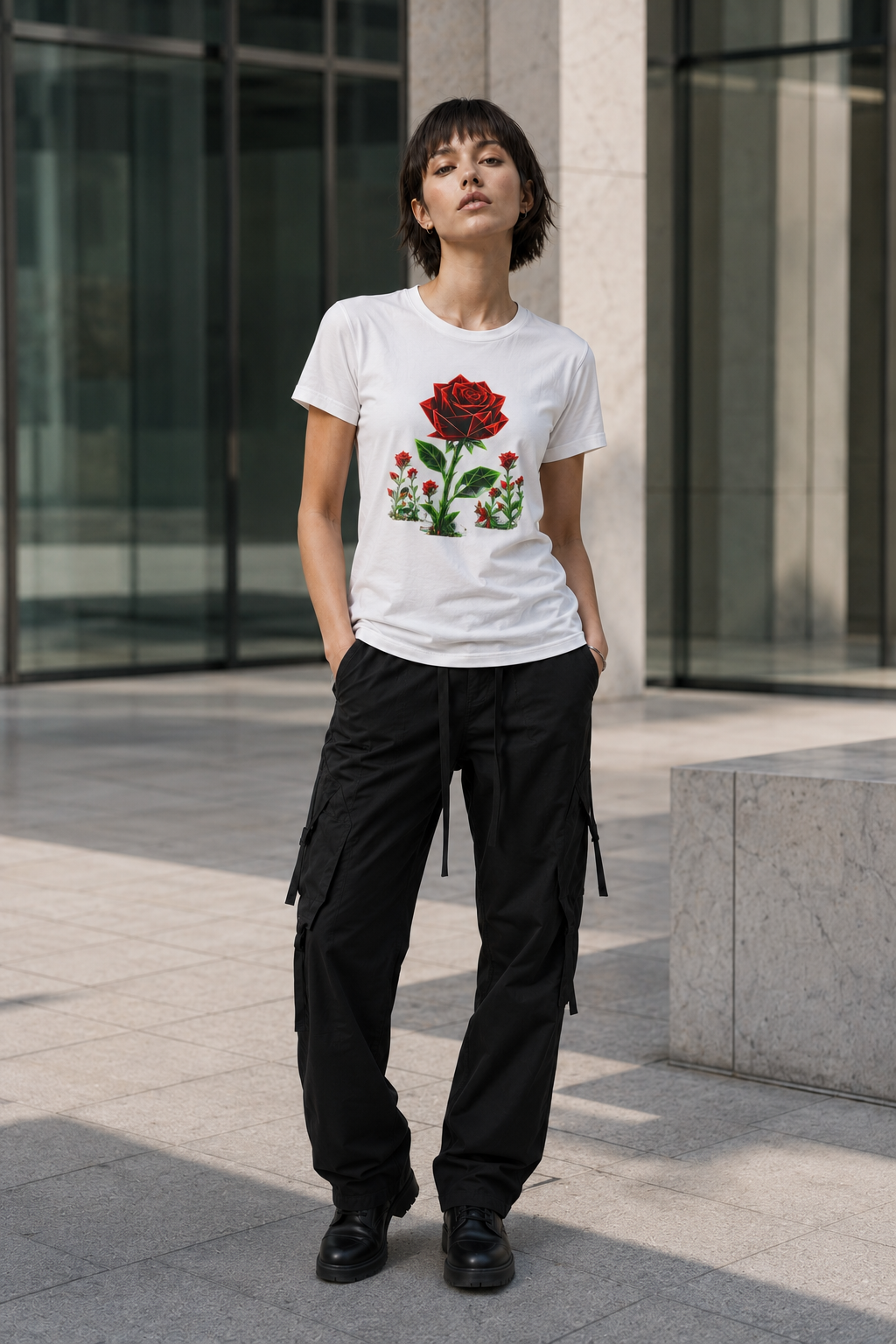 Origami Rose T-Shirt. Vulnerability Instinct Tee