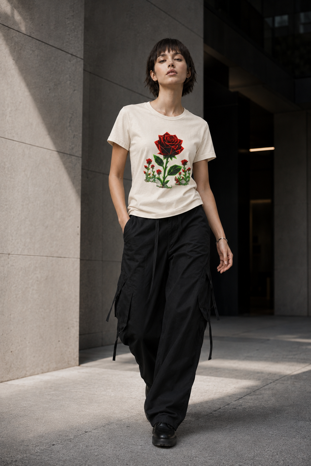 Origami Rose T-Shirt. Vulnerability Instinct Tee