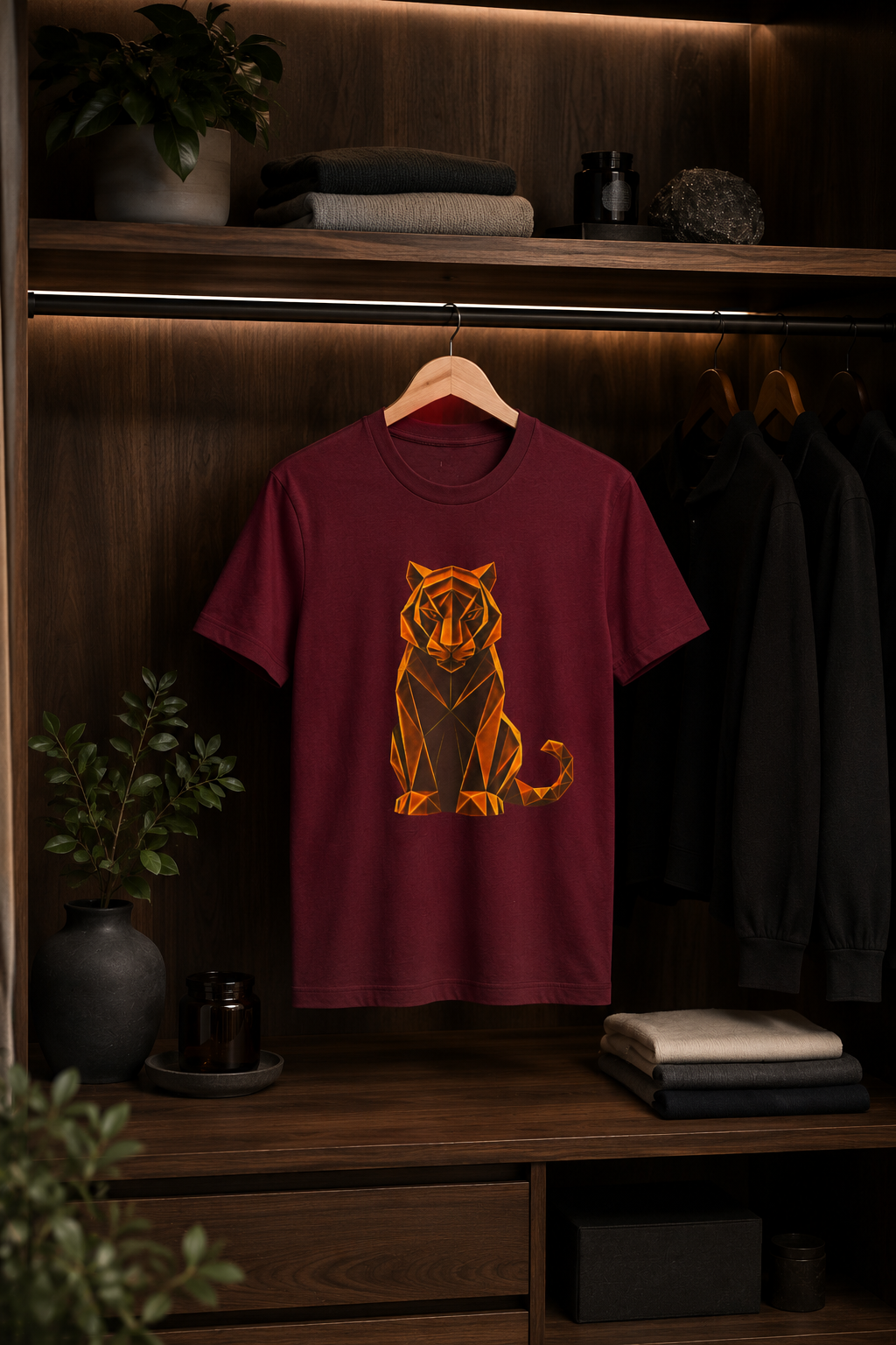 Origami Tiger T-Shirt. Inner Power Instinct Tee