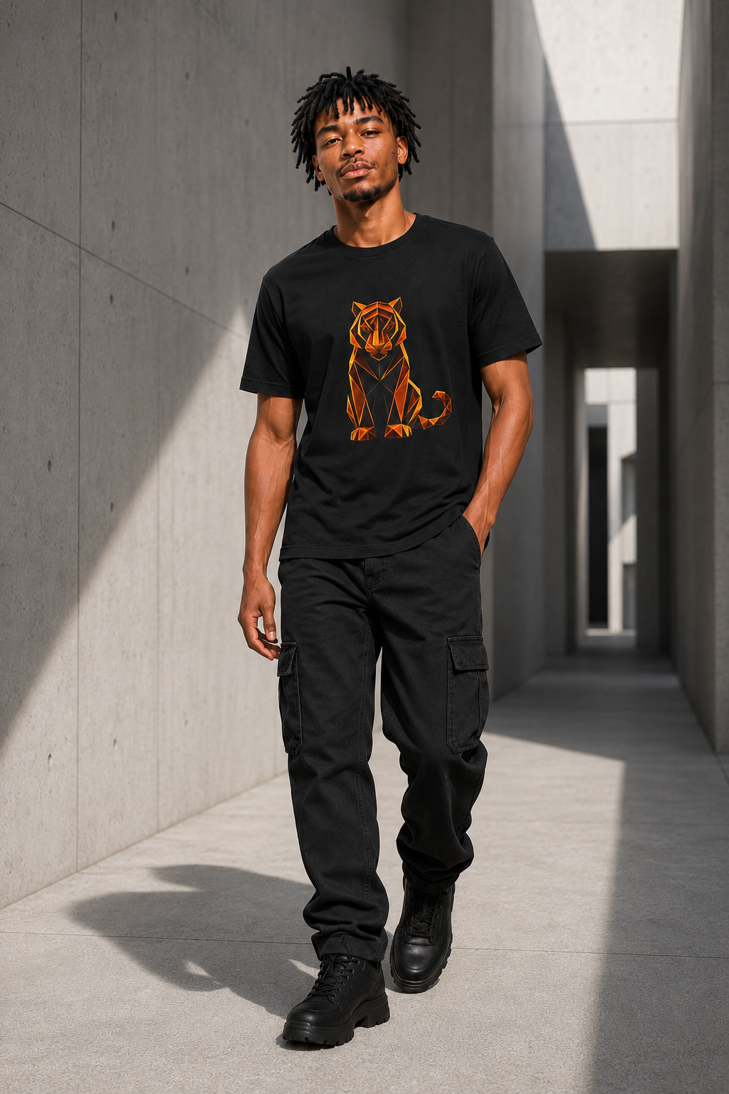 Origami Tiger T-Shirt. Inner Power Instinct Tee