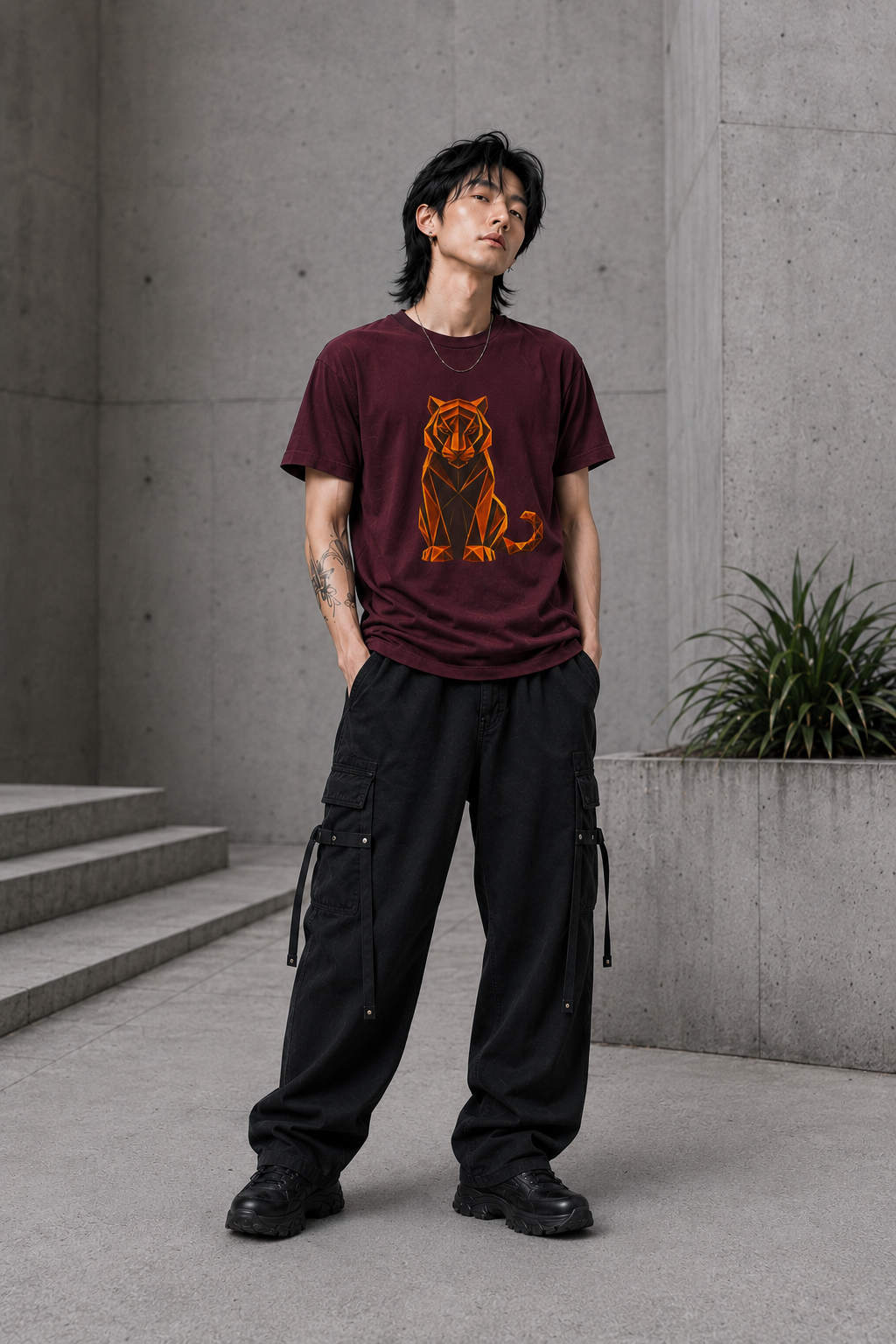 Origami Tiger T-Shirt. Inner Power Instinct Tee