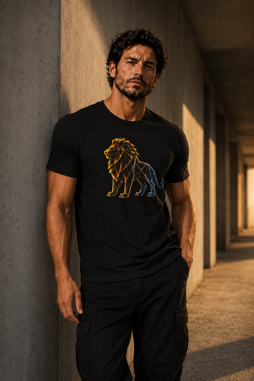 Origami Lion T-Shirt. Presence Instinct Tee
