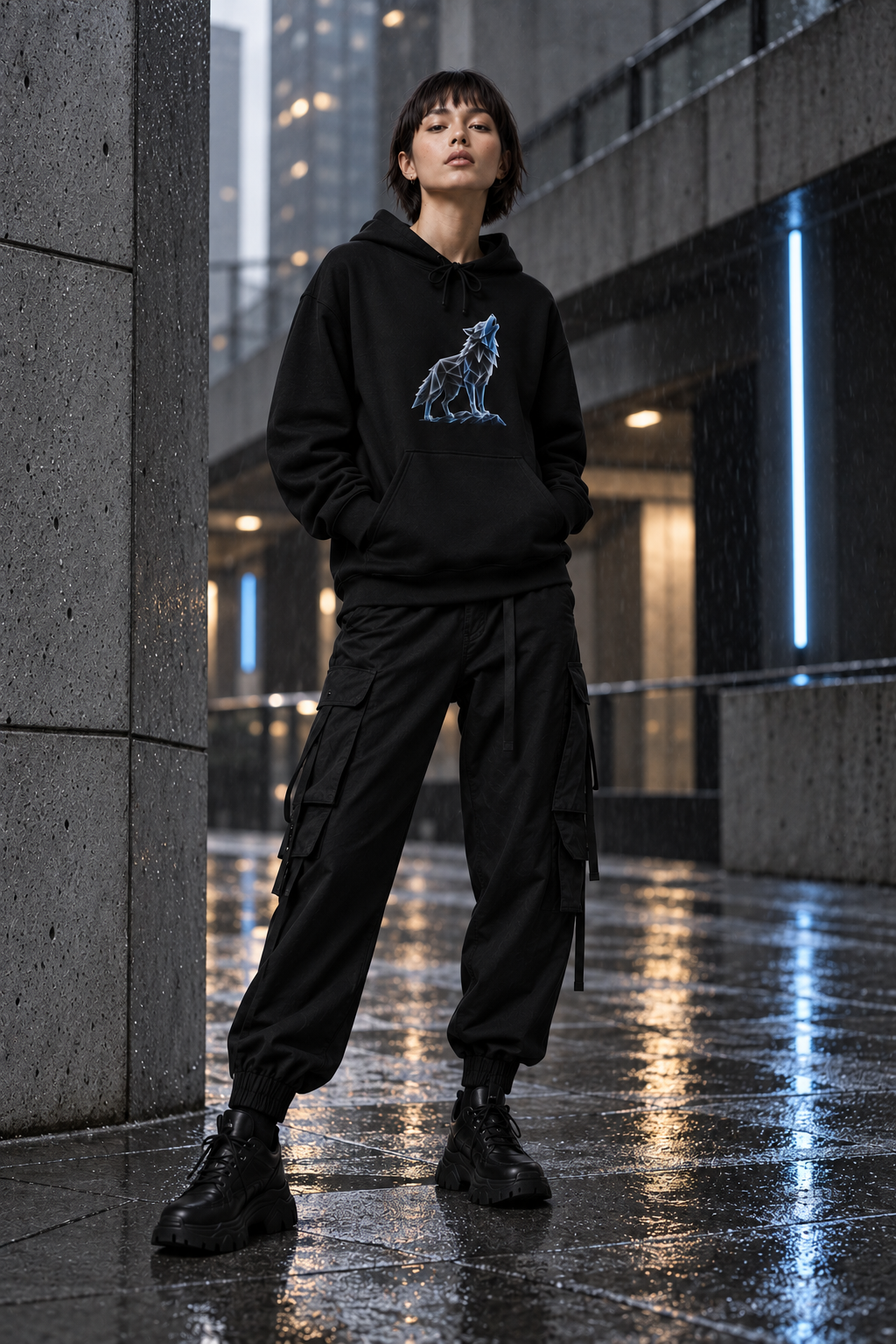 Origami Wolf Hoodie. Belonging Instinct Sweatshirt