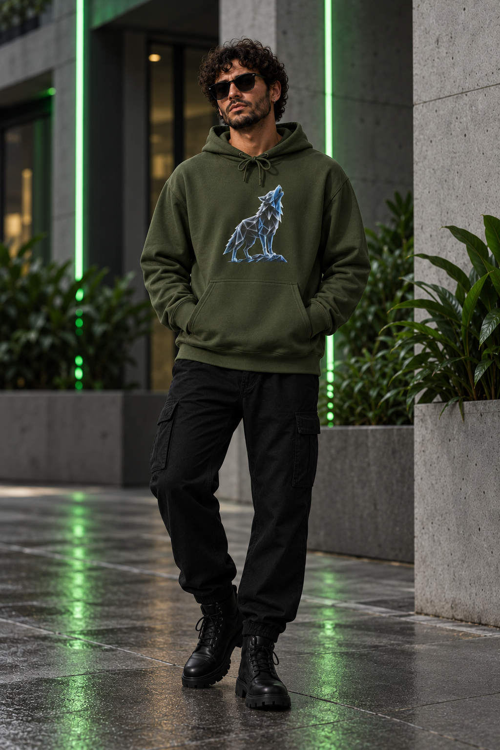 Origami Wolf Hoodie. Belonging Instinct Sweatshirt
