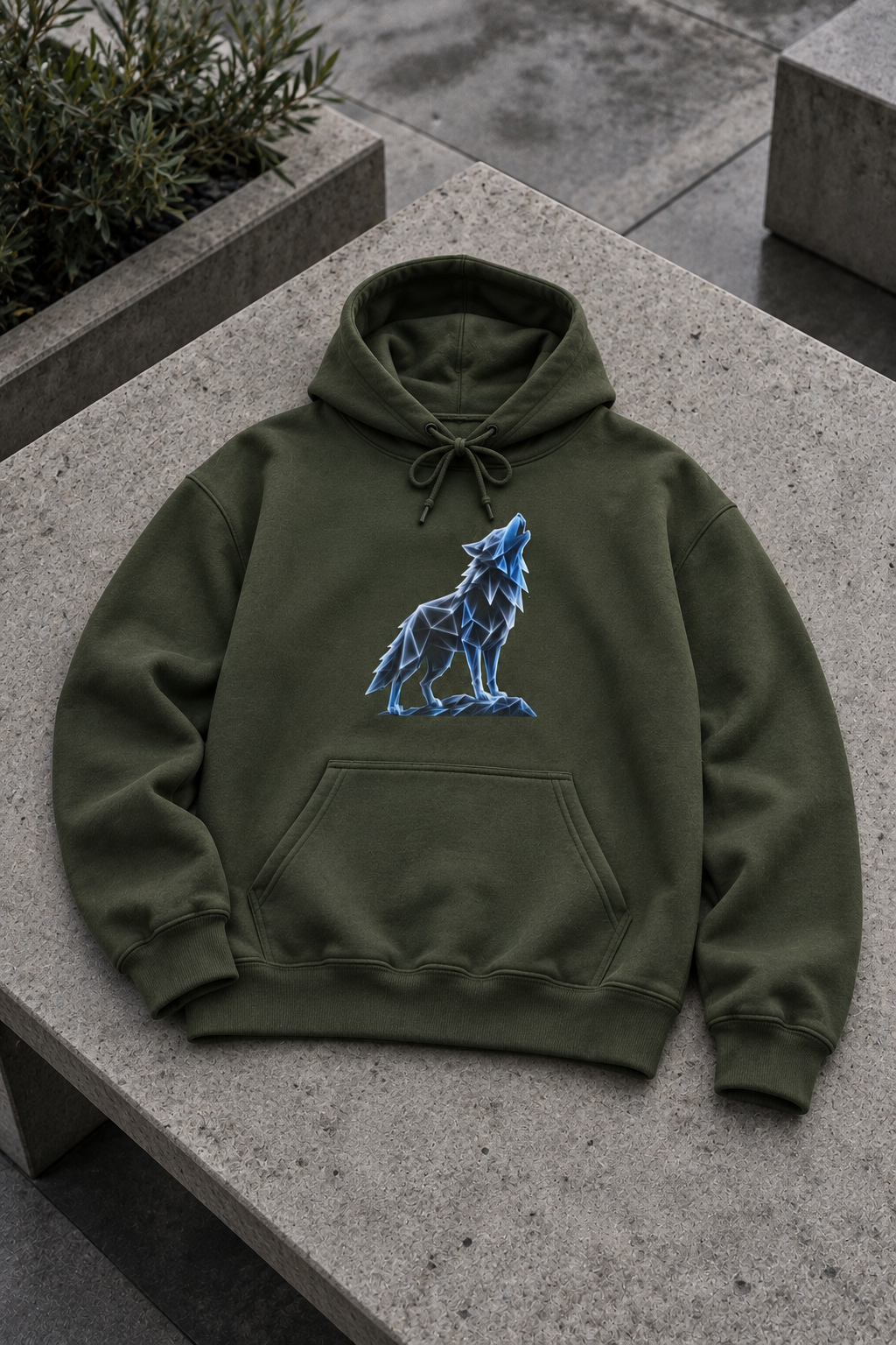 Origami Wolf Hoodie. Belonging Instinct Sweatshirt