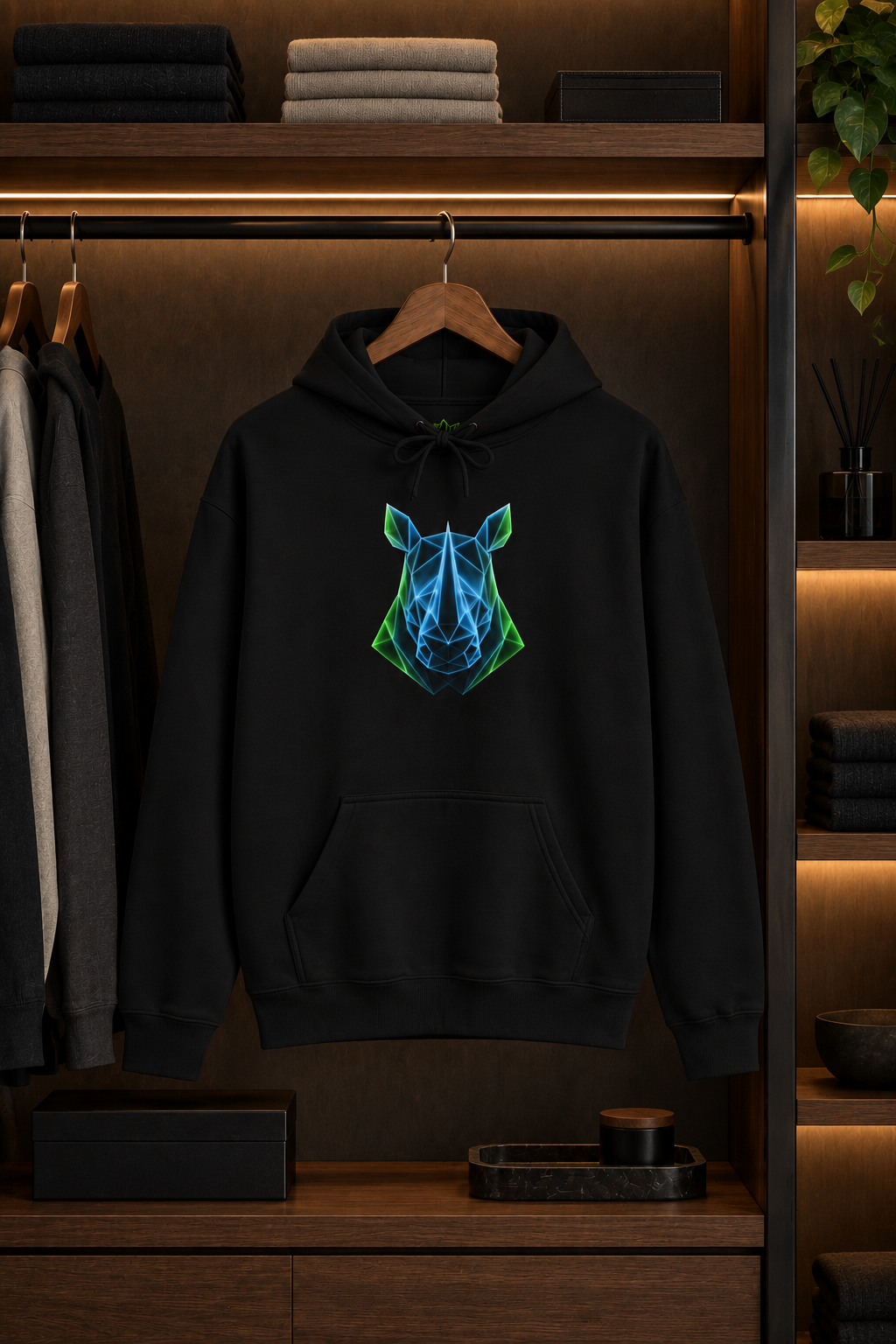 Origami Rhino Hoodie | Resilience Instinct Sweatshirt