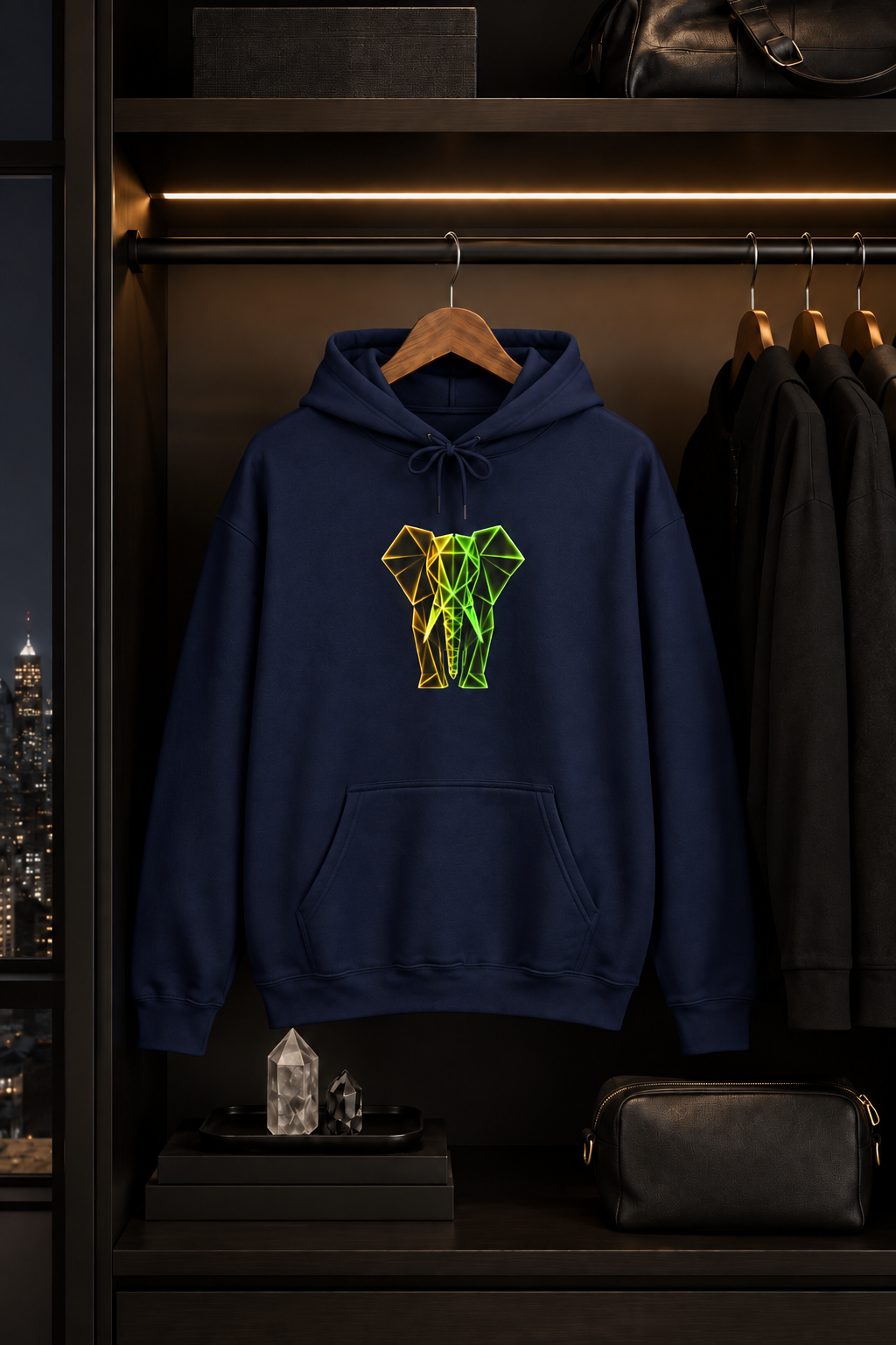 Origami Elephant Hoodie. Wisdom Instinct Sweatshirt
