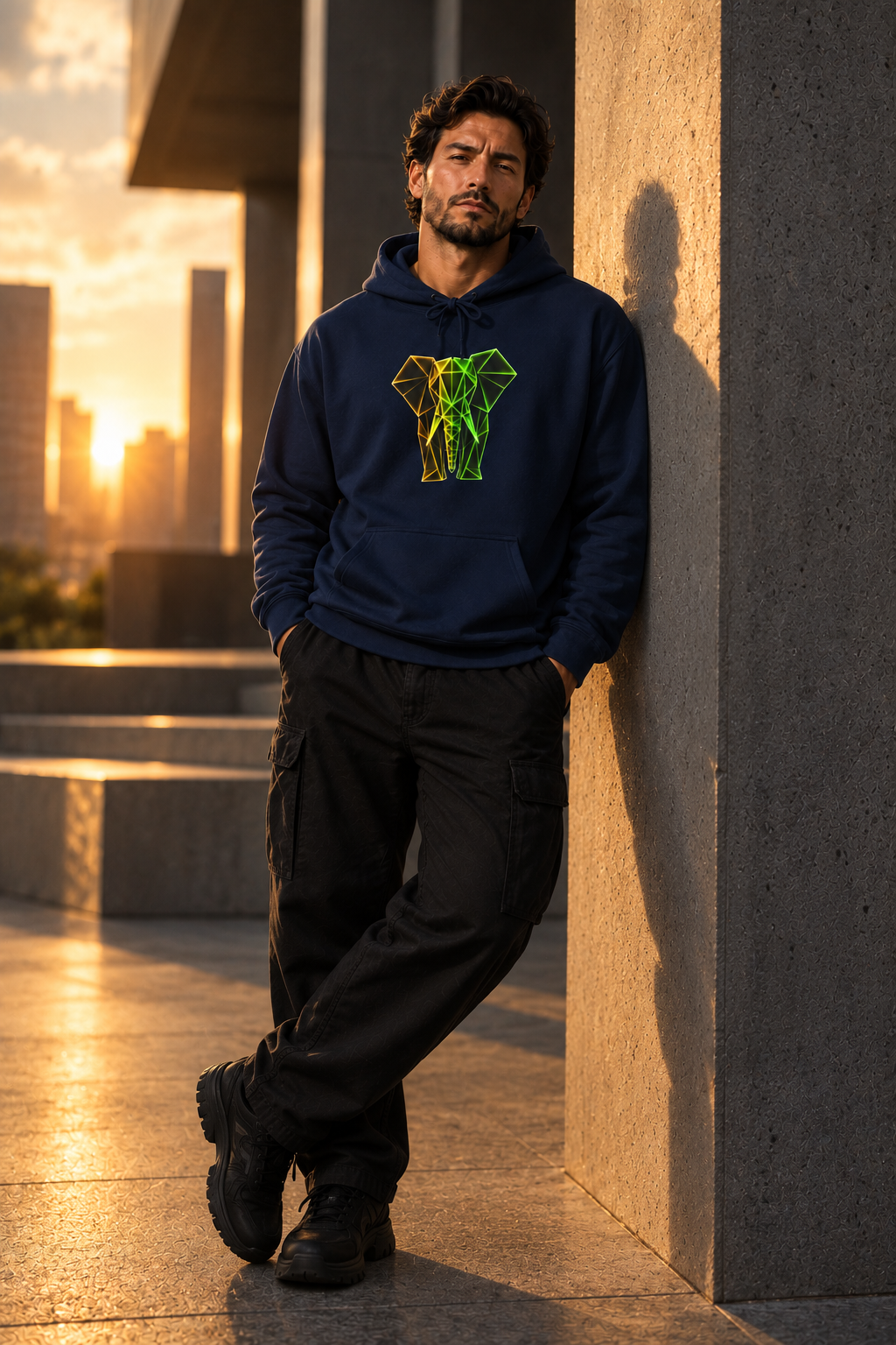 Origami Elephant Hoodie. Wisdom Instinct Sweatshirt