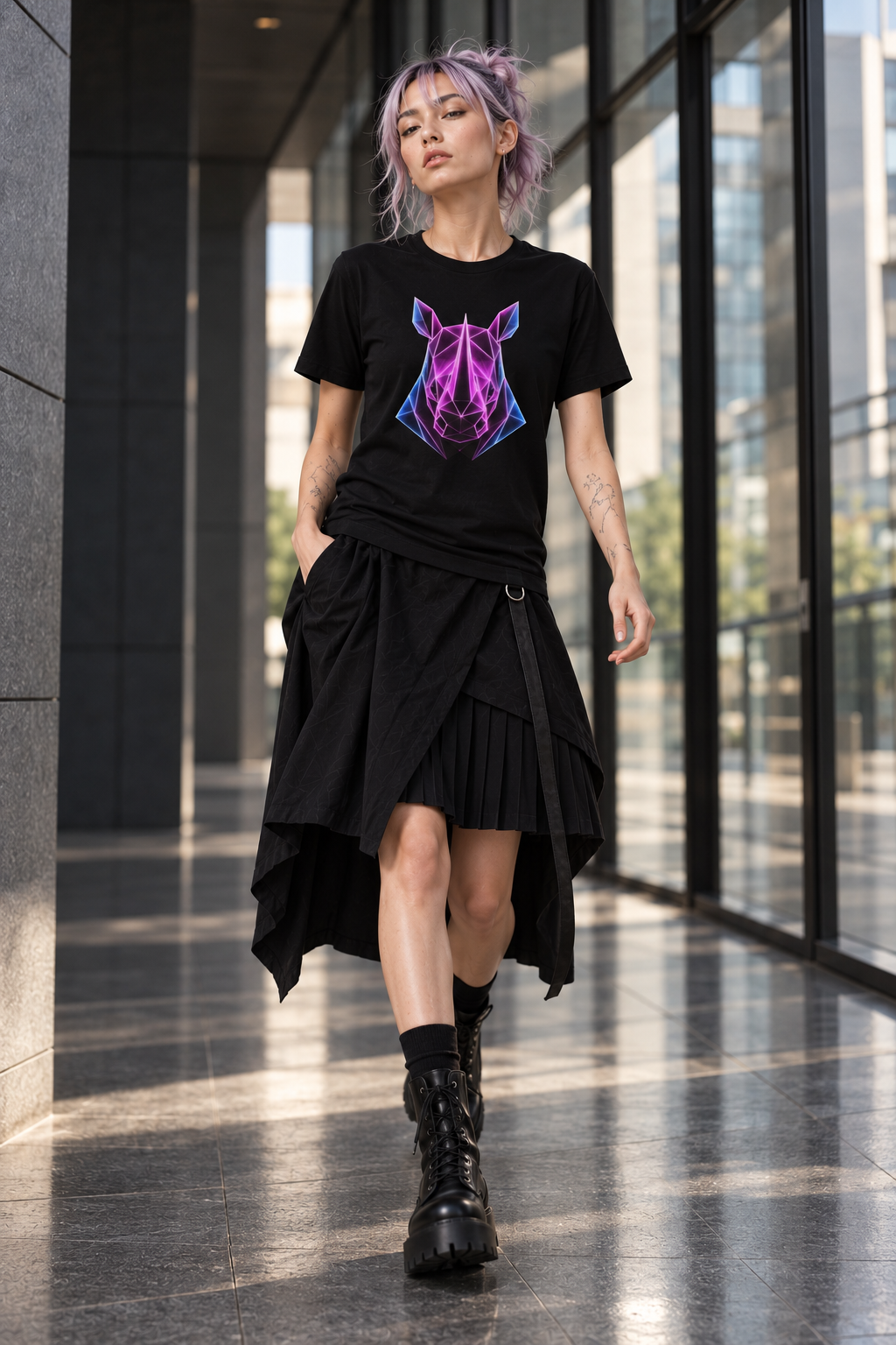 Origami Rhino T-Shirt | Resilience Instinct Tee