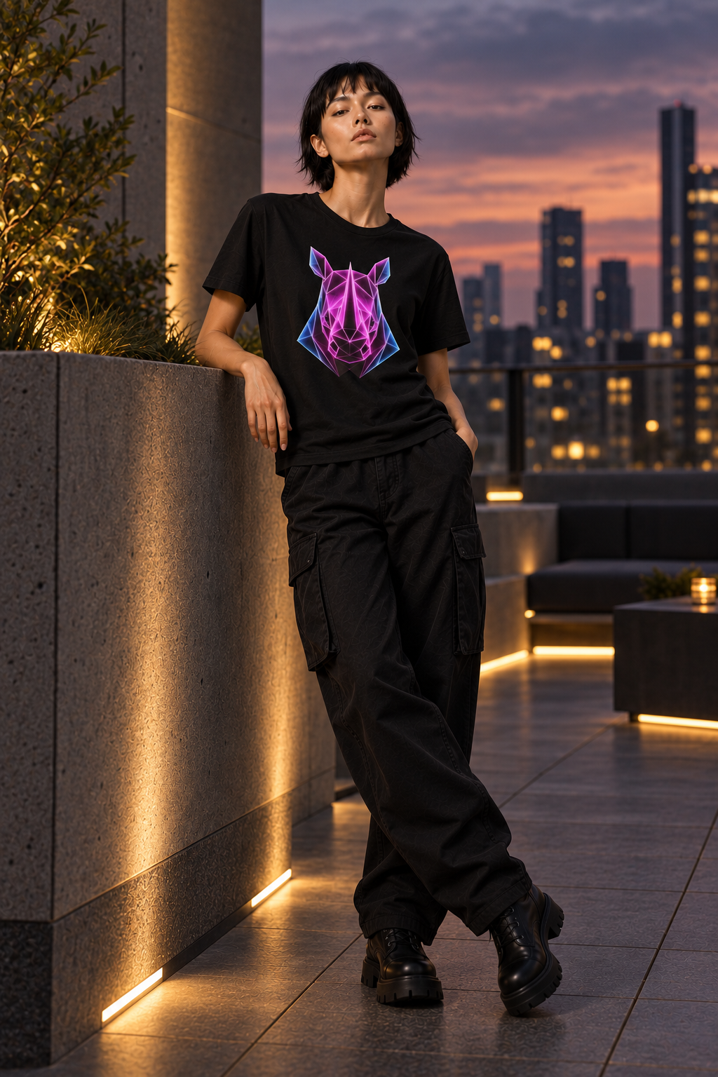 Origami Rhino T-Shirt | Resilience Instinct Tee
