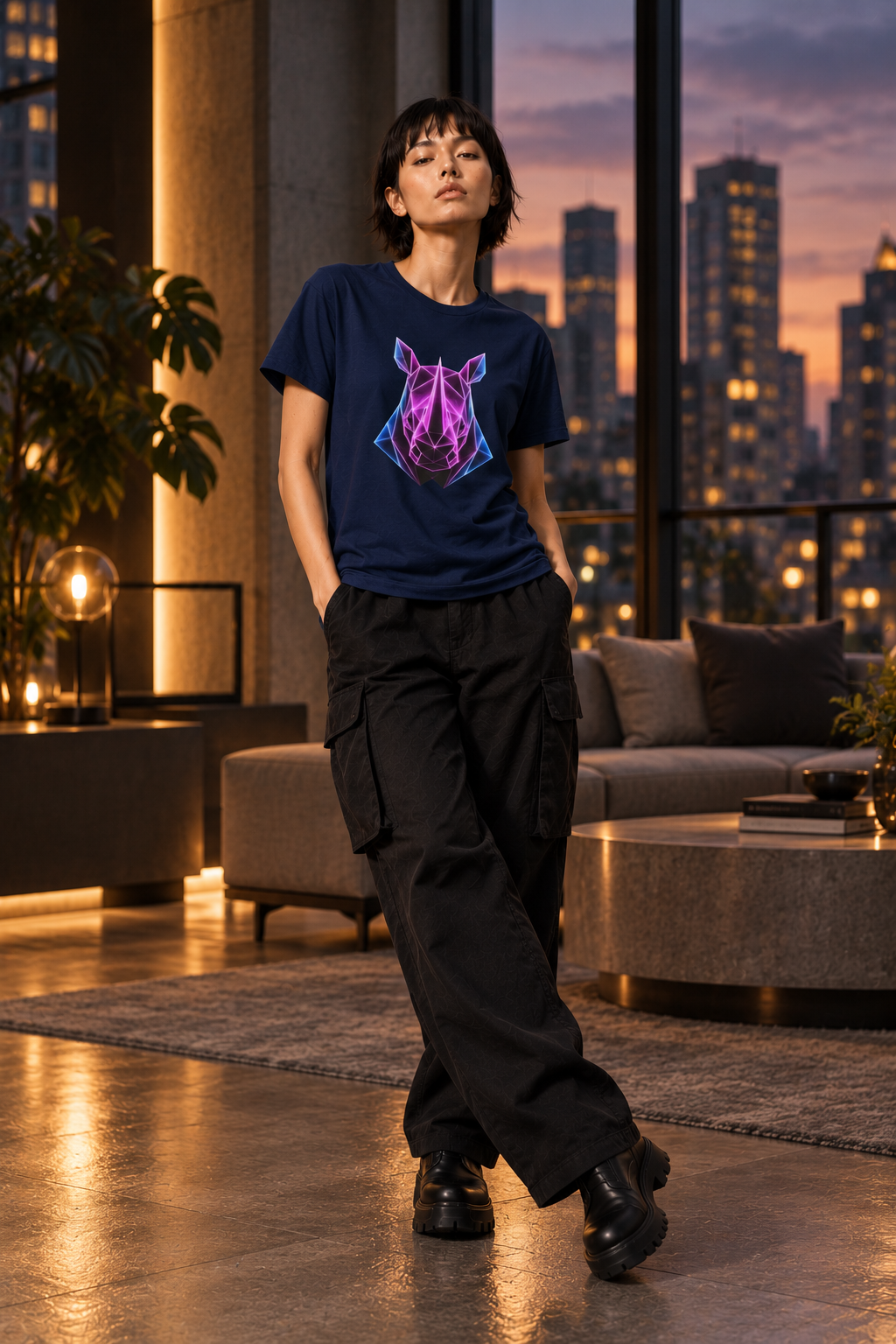 Origami Rhino T-Shirt | Resilience Instinct Tee