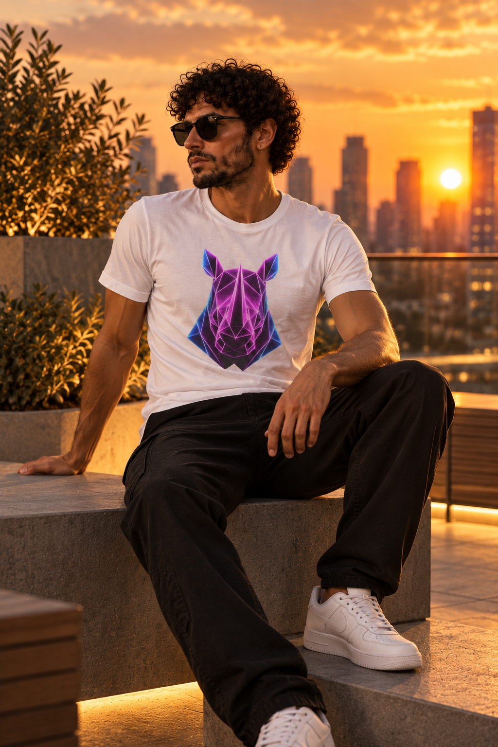 Origami Rhino T-Shirt | Resilience Instinct Tee