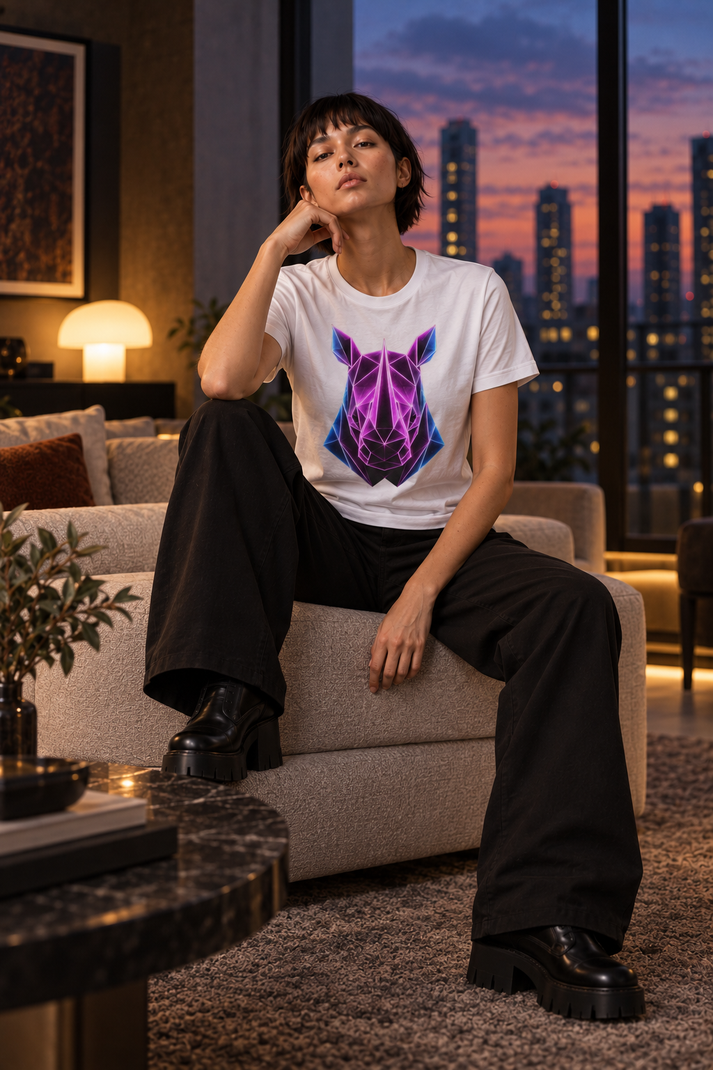 Origami Rhino T-Shirt | Resilience Instinct Tee