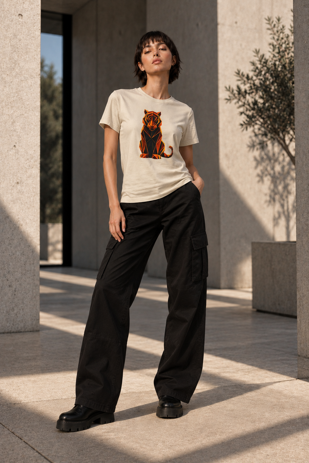 Origami Tiger T-Shirt. Inner Power Instinct Tee