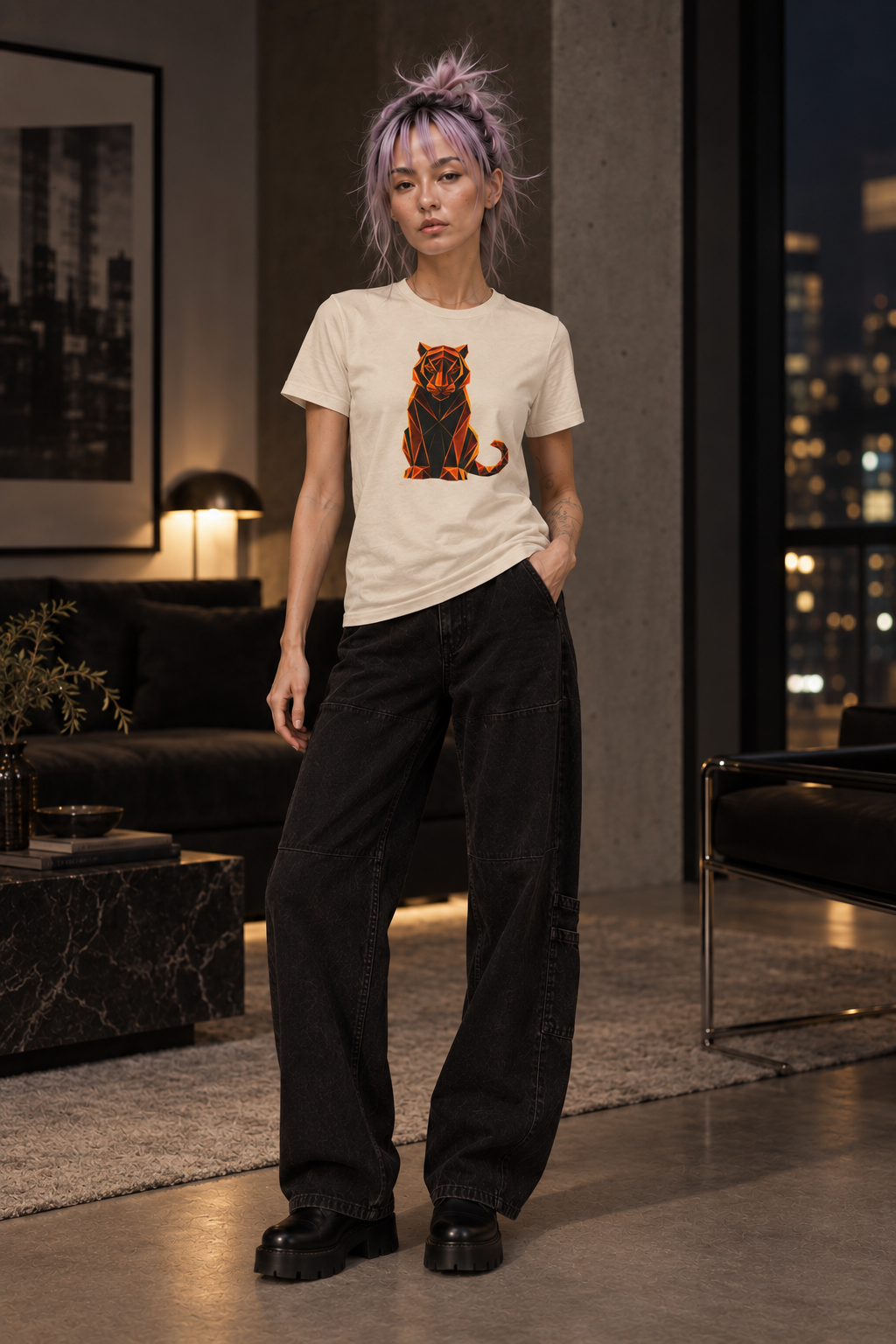 Origami Tiger T-Shirt. Inner Power Instinct Tee