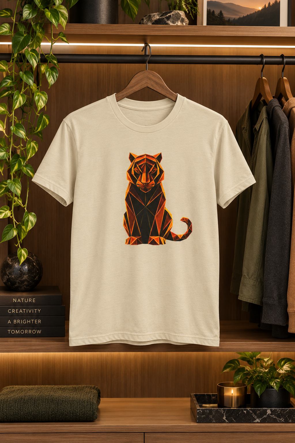 Origami Tiger T-Shirt. Inner Power Instinct Tee