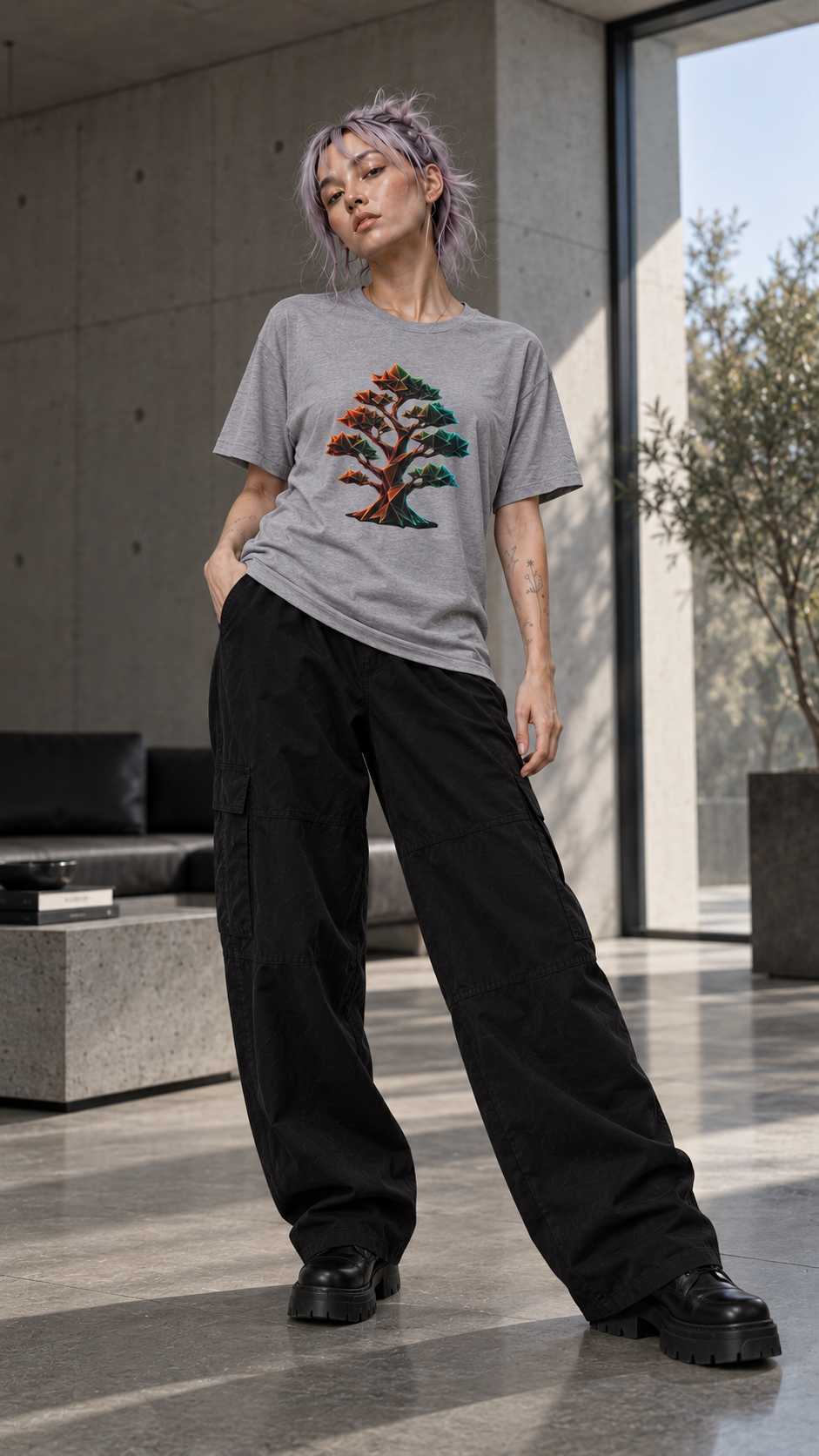 Origami Tree T-Shirt. Grounding Instinct Tee