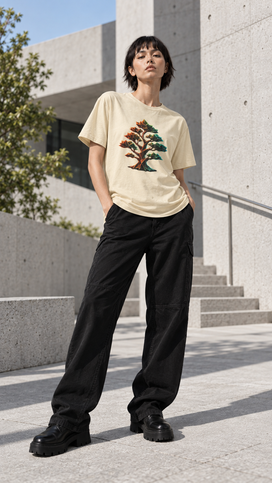 Origami Tree T-Shirt. Grounding Instinct Tee
