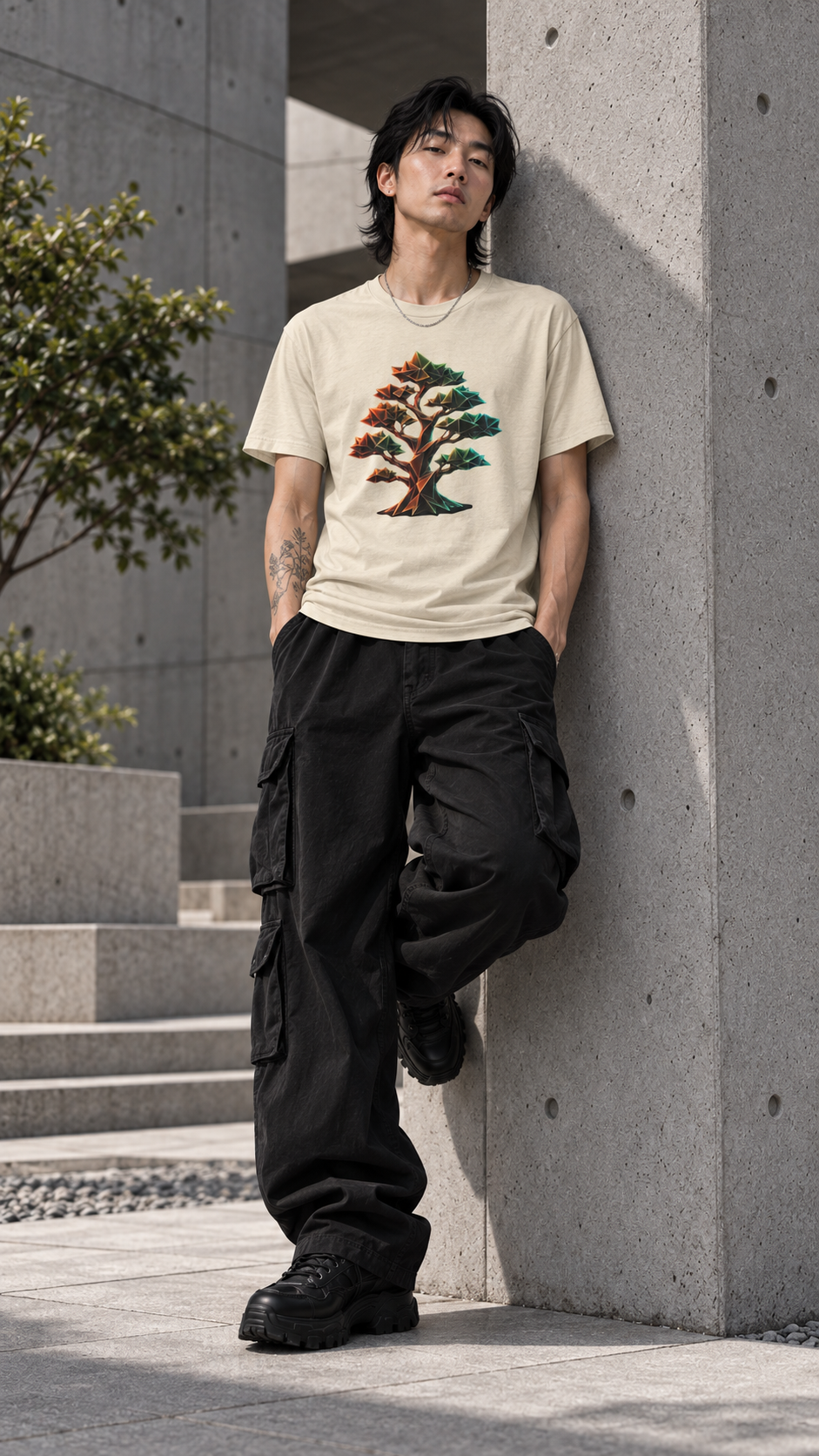 Origami Tree T-Shirt. Grounding Instinct Tee