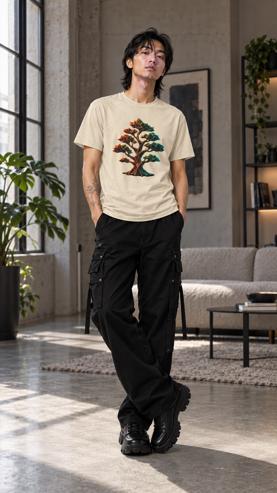 Origami Tree T-Shirt. Grounding Instinct Tee
