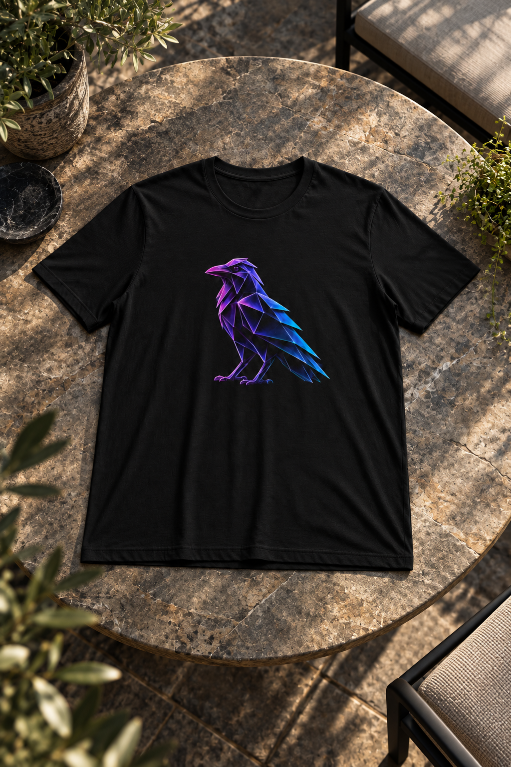 Raven Origami T-Shirt. Mistery Instinct Tee