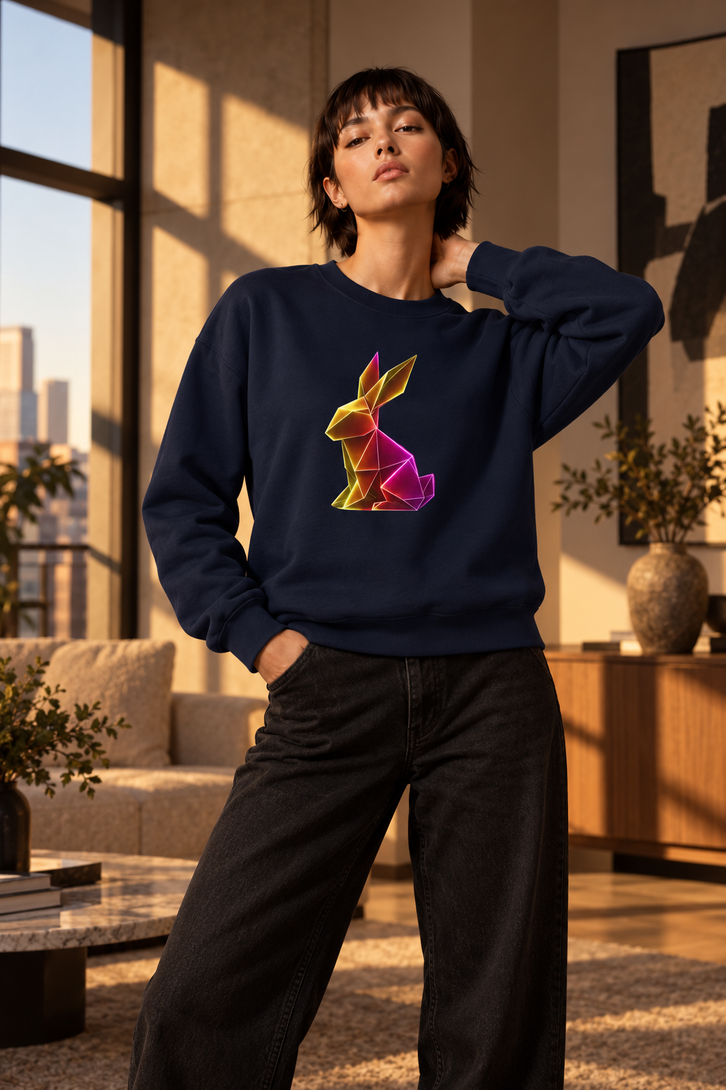 Origami Rabbit Sweatshirt. Initiative Instinct Sweatshirt