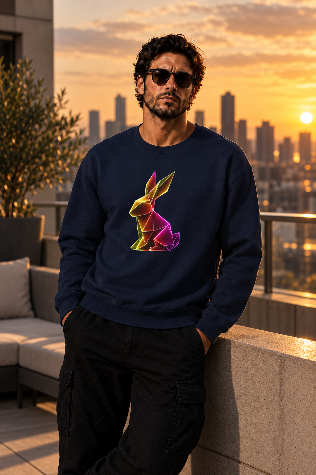 Origami Rabbit Sweatshirt. Initiative Instinct Sweatshirt