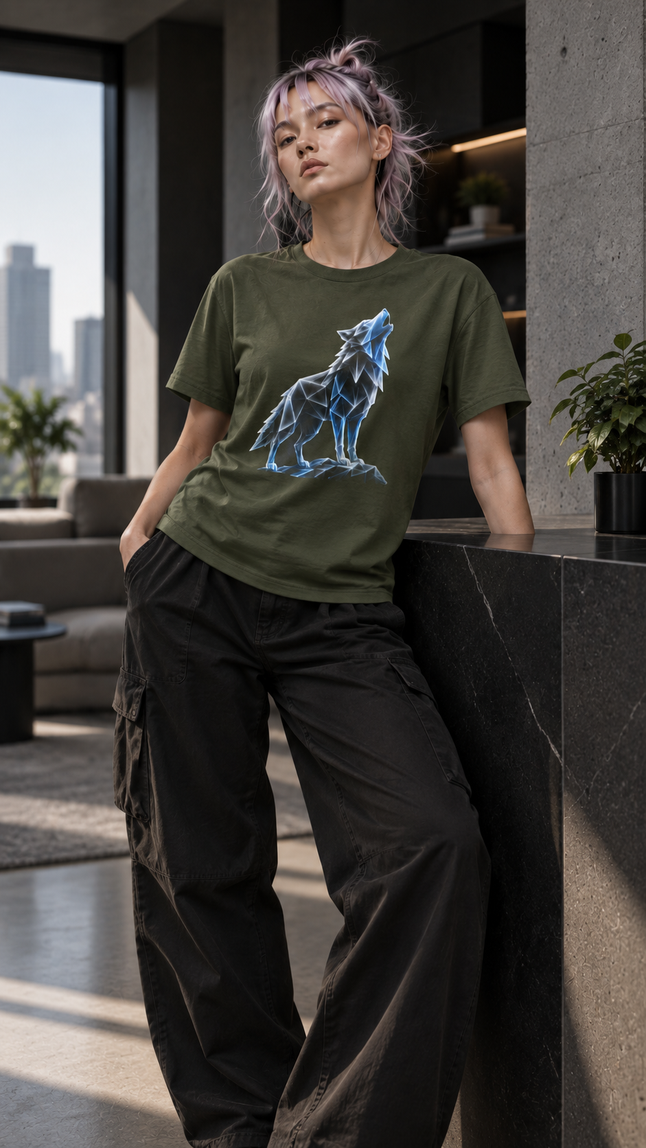 Origami Wolf T-Shirt. Belonging Instinct Tee