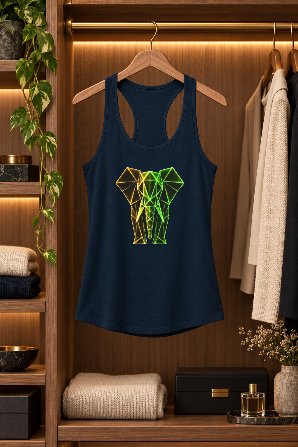 Origami Elephant Racerback Tank. Wisdom Instinct Tank