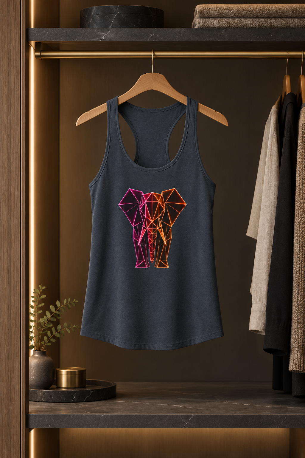 Origami Elephant Racerback Tank. Wisdom Instinct Tank