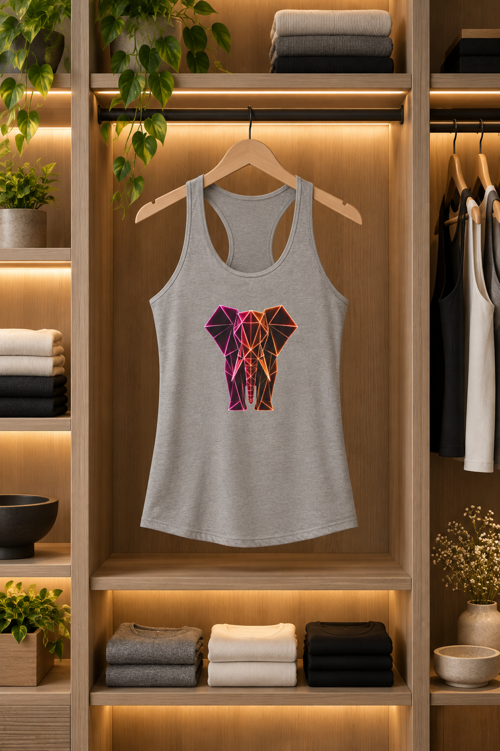 Origami Elephant Racerback Tank. Wisdom Instinct Tank